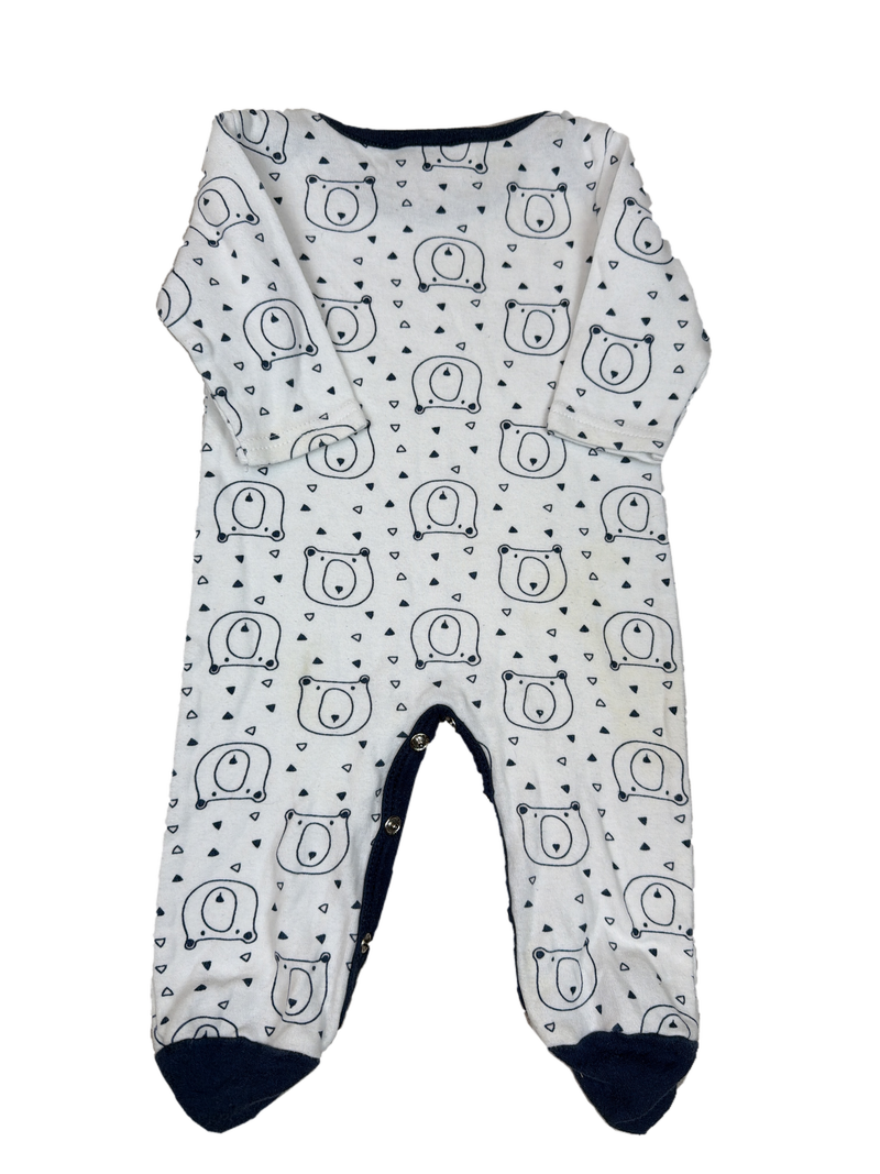 Blue and white bear sleeper — Back