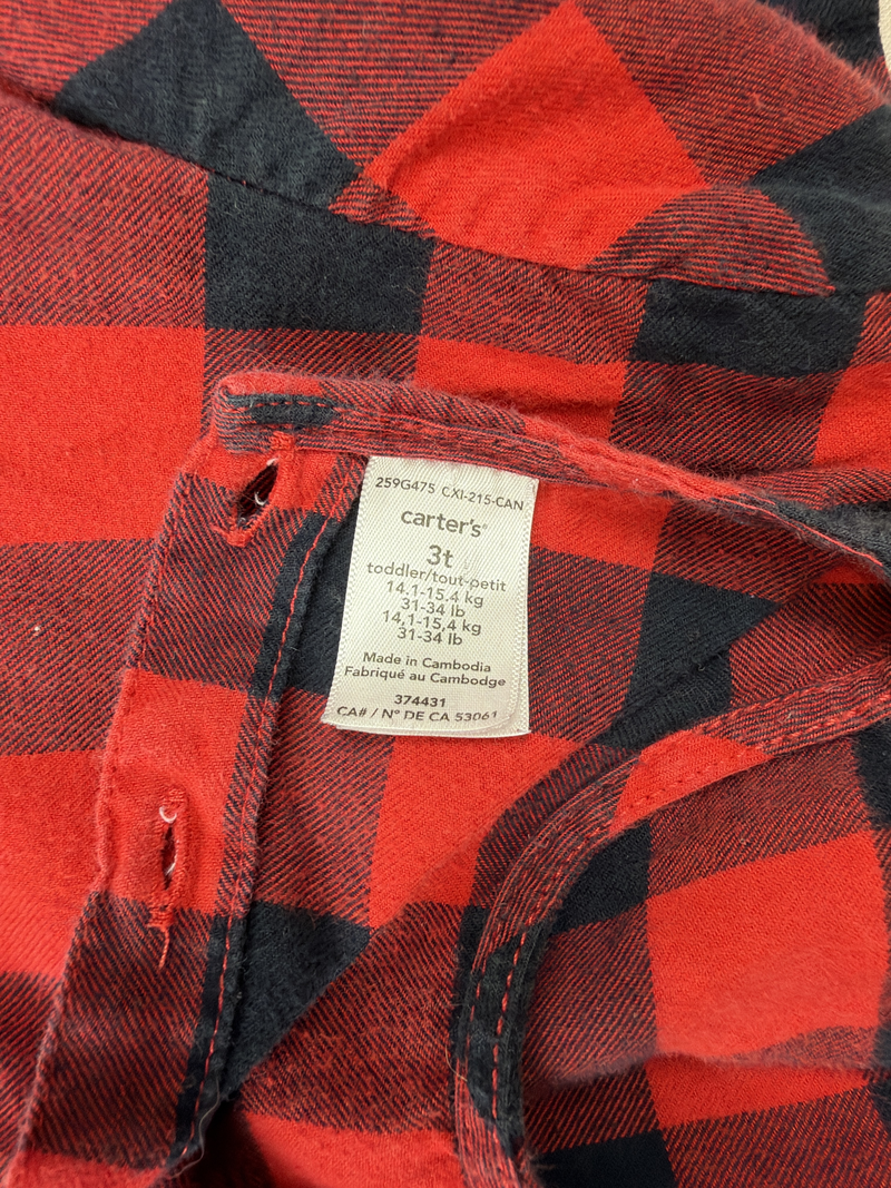 Red and black plaid peasant top — Tag / detail