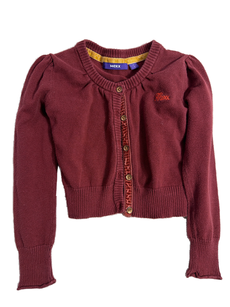 Burgundy cardigan — Front