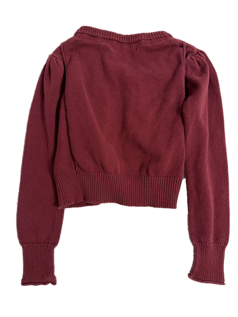Burgundy cardigan — Back