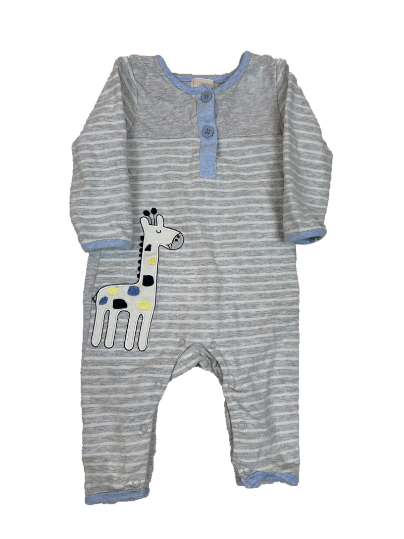 Grey and blue Bambini romper — Front