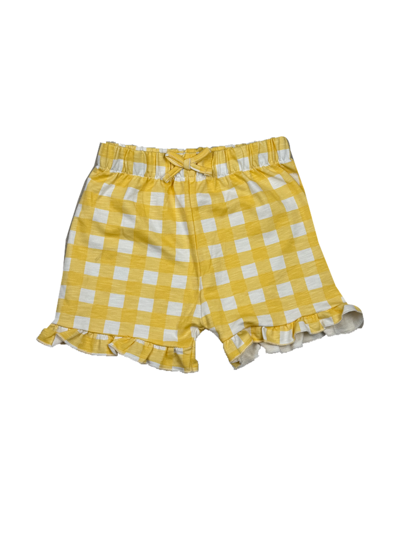 Yellow gingham shorts — Front